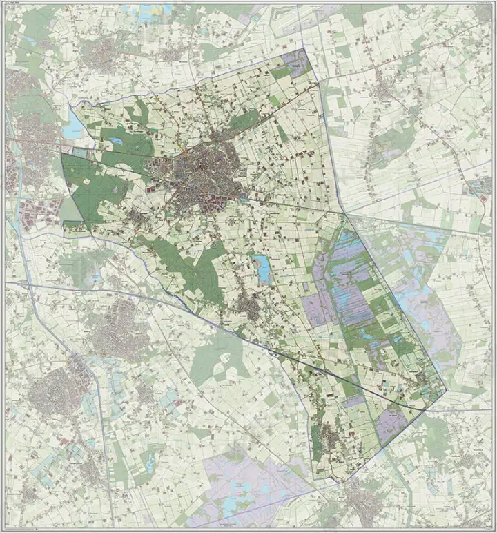 Wandel- en fietskaart van de omgeving rond Op den Wittedijk